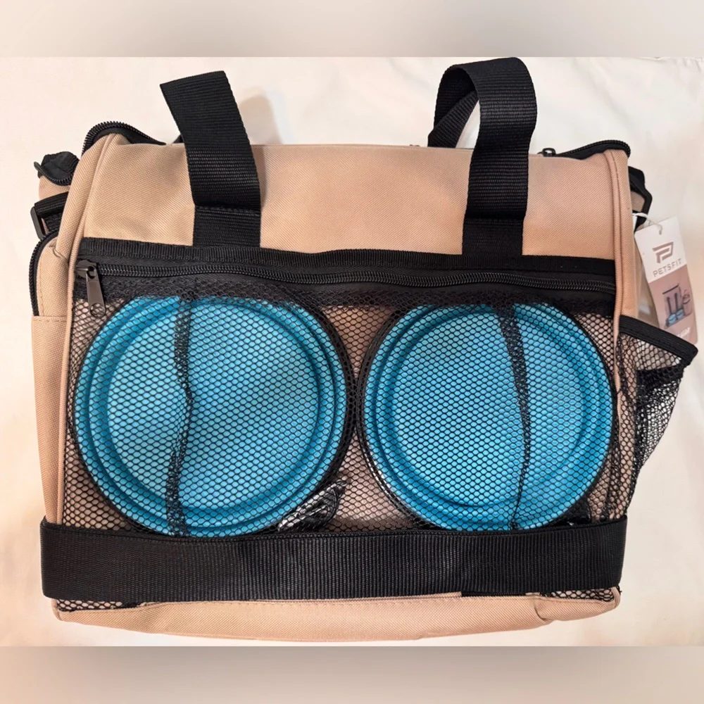 PETSFIT Pet Travel Pack for Dogs or Cats, in the colors, khaki, black and blue
